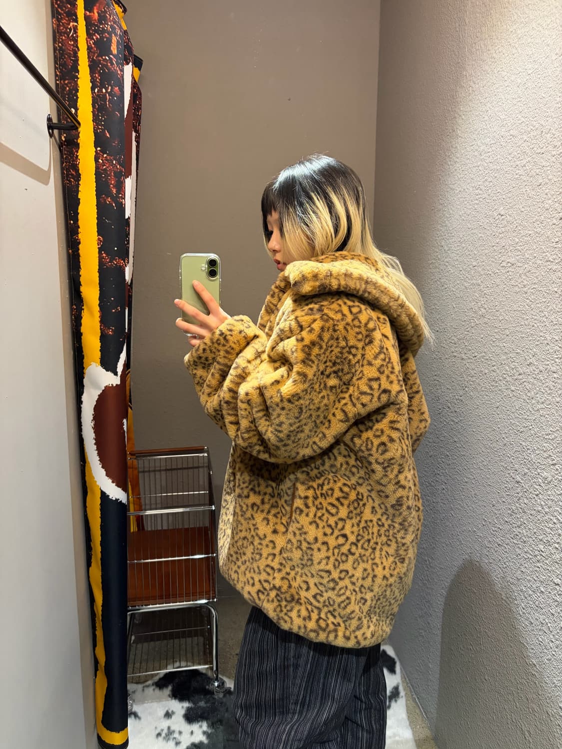 빈티지 빅카라 레오파드 퍼자켓 상품이미지6