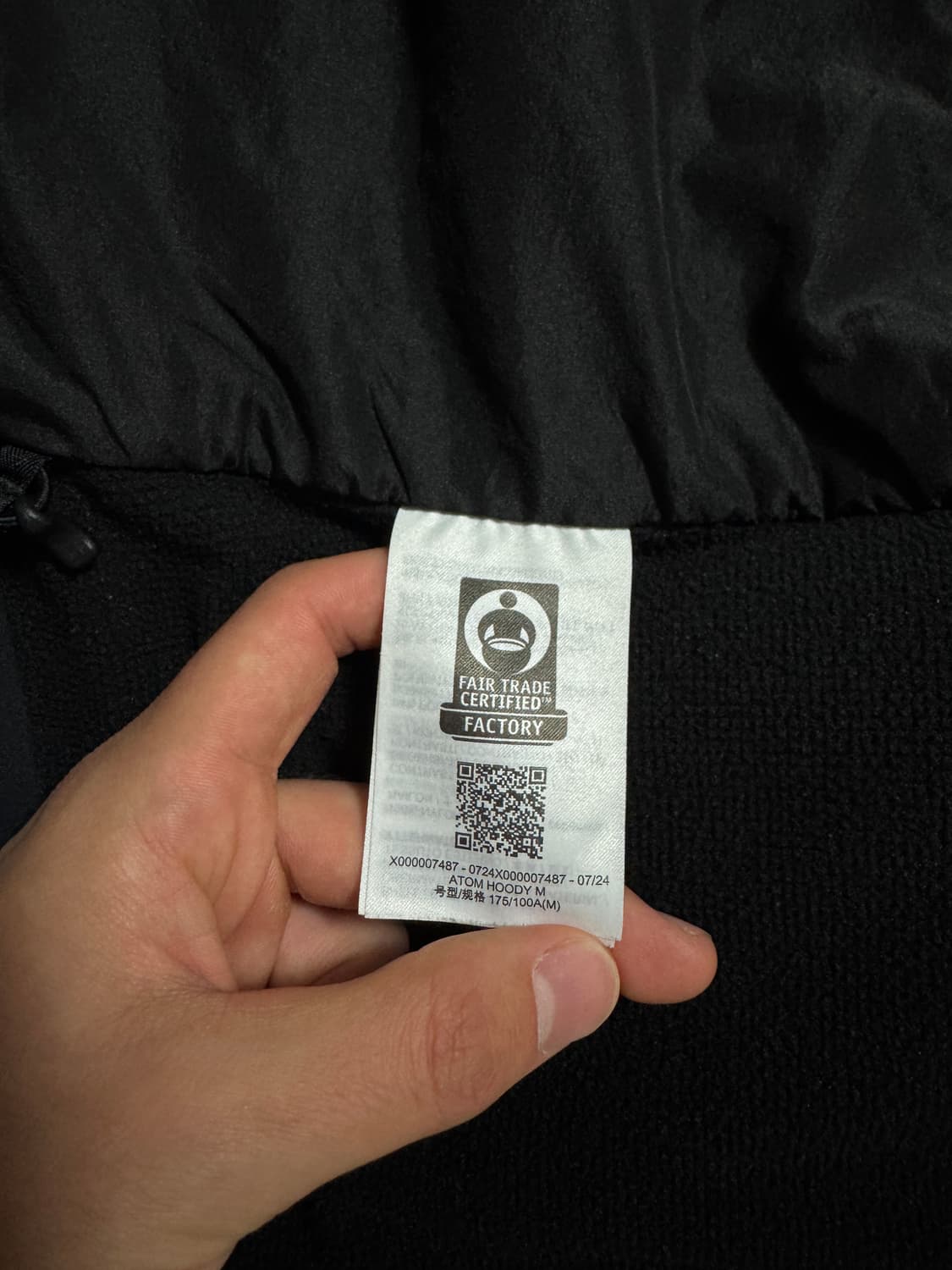 (S급/택보유) 아크테릭스 아톰 후디 블랙 M 상품이미지10