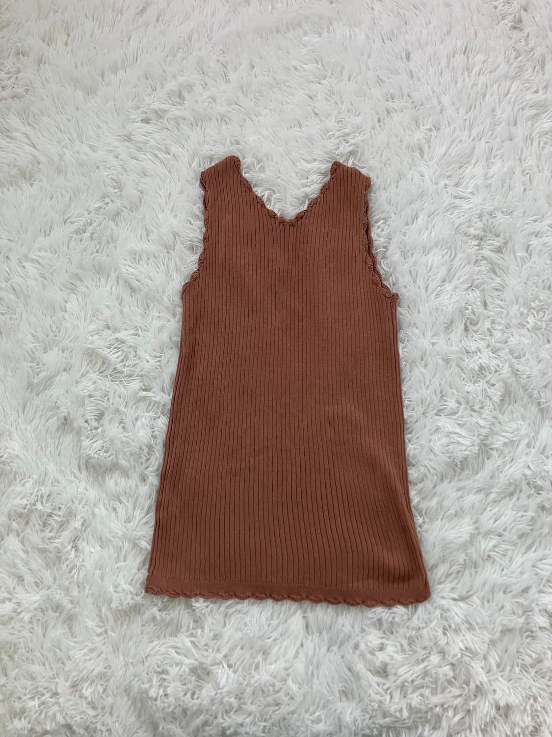 빈티지 브라운 브이넥 니트 나시 y2k 스트릿 갸루 펑키 일본빈티지584 상품이미지2