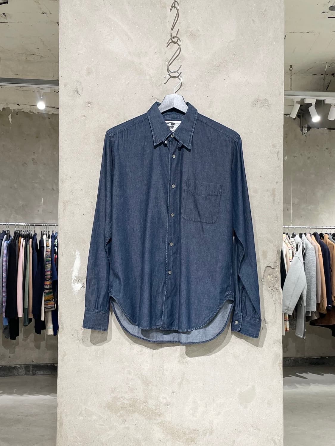 엔지니어드 가먼츠 딥 블루 싱글 포켓 코튼 셔츠 상품이미지1