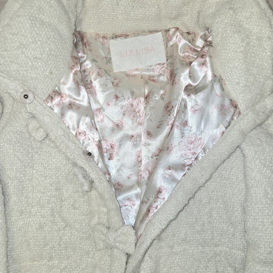 리즈리사 핀터깔 히메갸루 리본 화이트 코트 패딩 상품이미지2