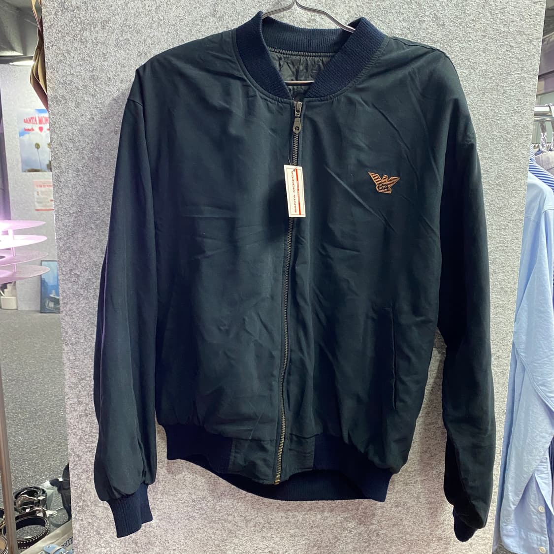 아르마니 빅로고 블랙 블루종 자켓 B3733 상품이미지2