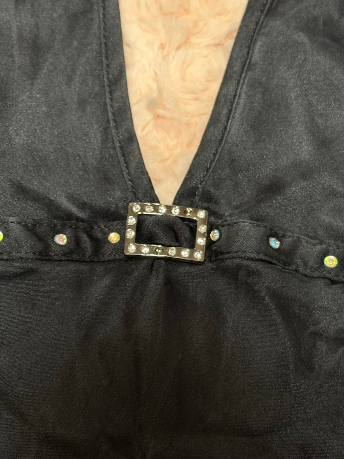 빈티지 블랙 큐빅 슬립 상품이미지3