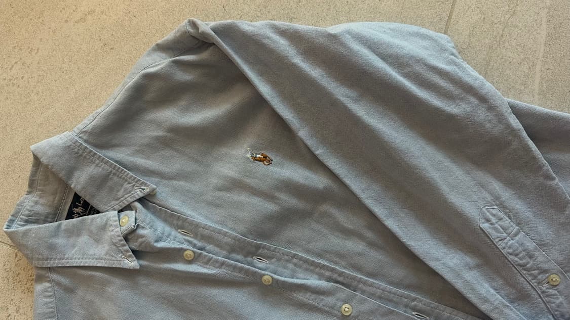 폴로 옥스퍼드 하늘색 청 셔츠 상품이미지2