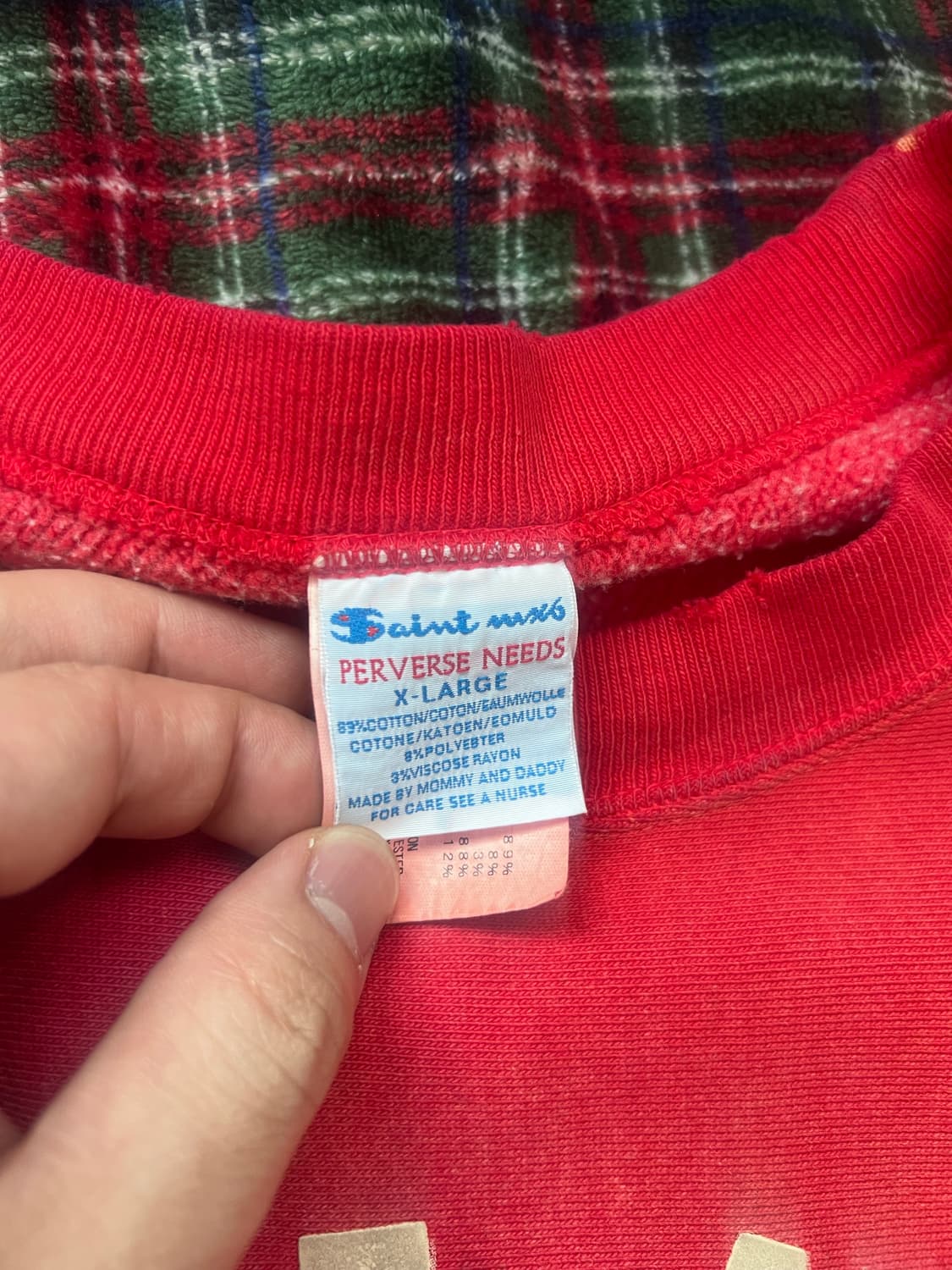 [XL] 세인트미카엘 챔피온 오마주 faith 스웻셔츠 레드 상품이미지2