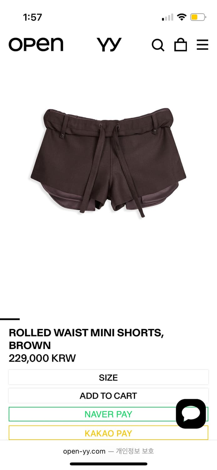 오픈yy rolled waist mini shorts 상품이미지1