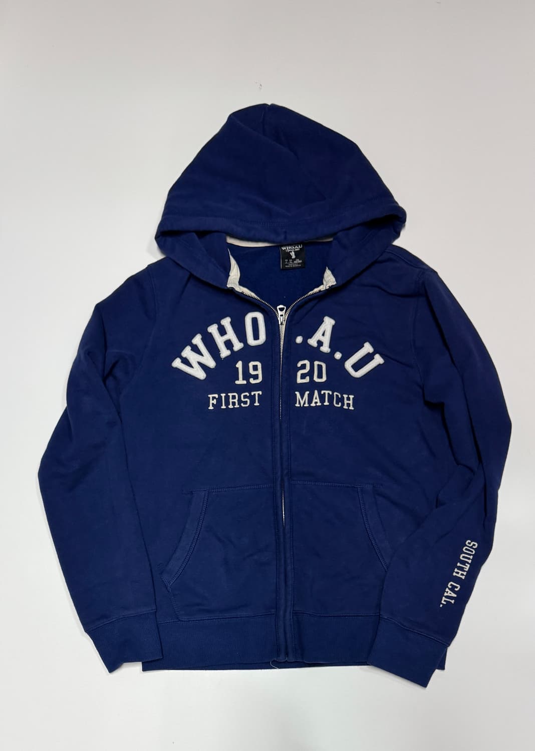 후아유 시그니처 스펠로고 네이비 후드집업 L 상품이미지1