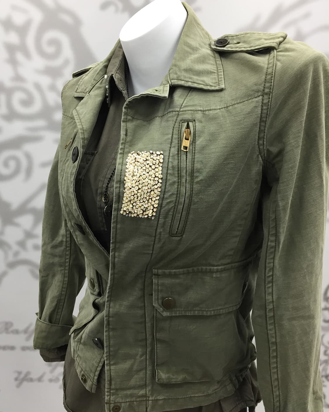 Khaki cubic point jacket 상품이미지4