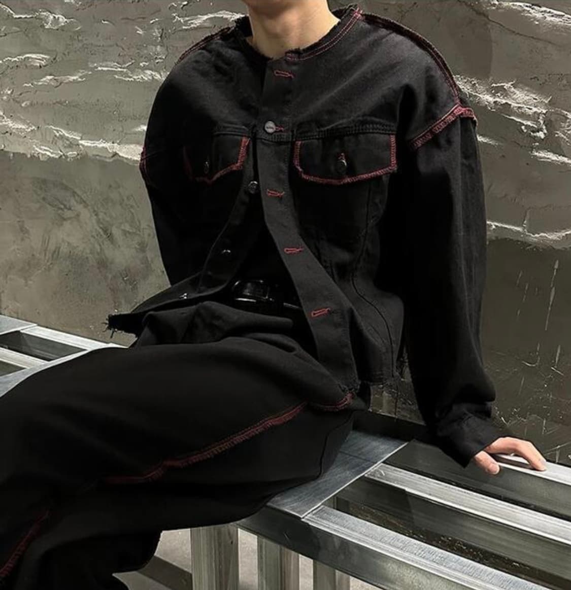 커팅 스티치 데님 자켓 상품이미지1