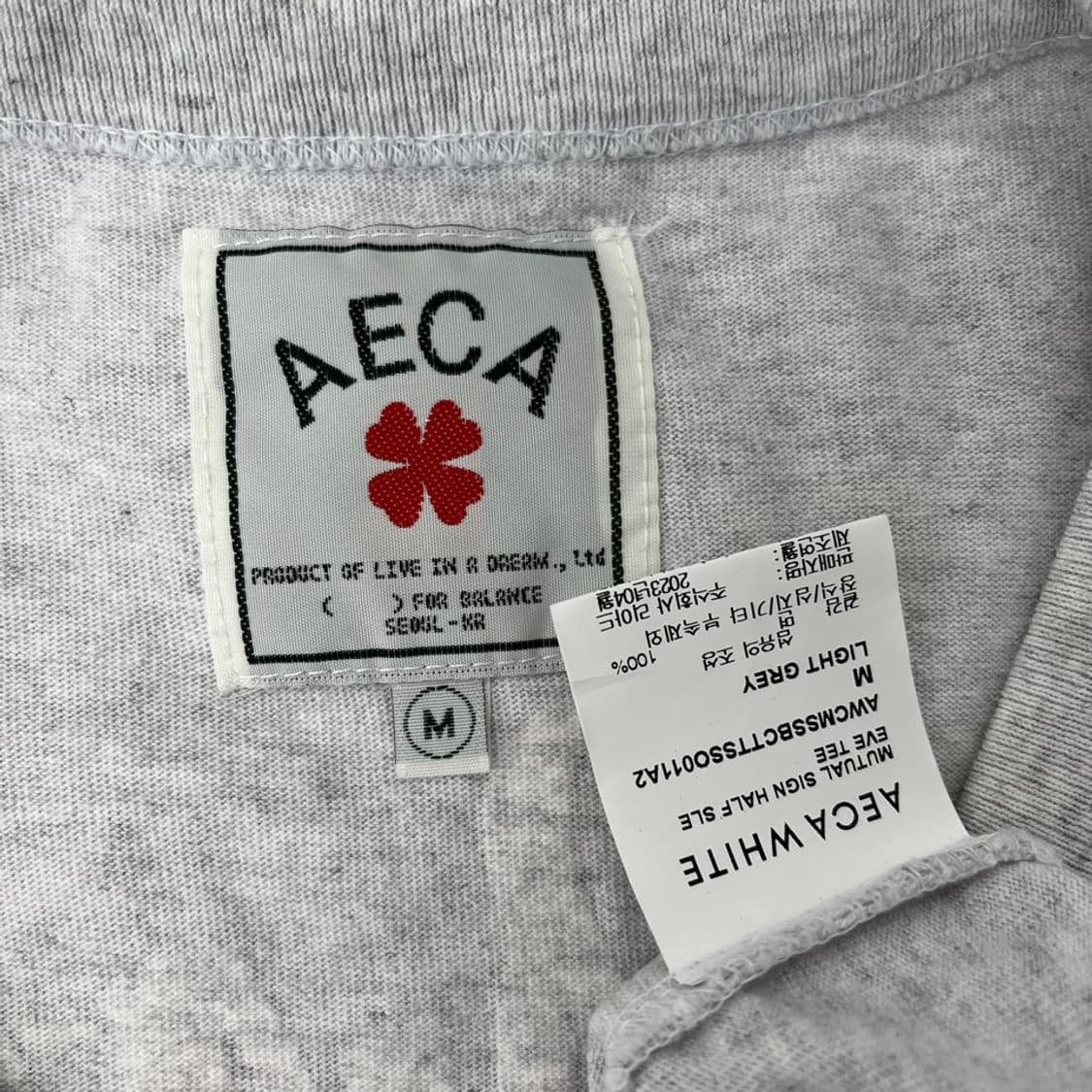 AECA 에이카화이트 반팔 티셔츠/#4075 상품이미지5