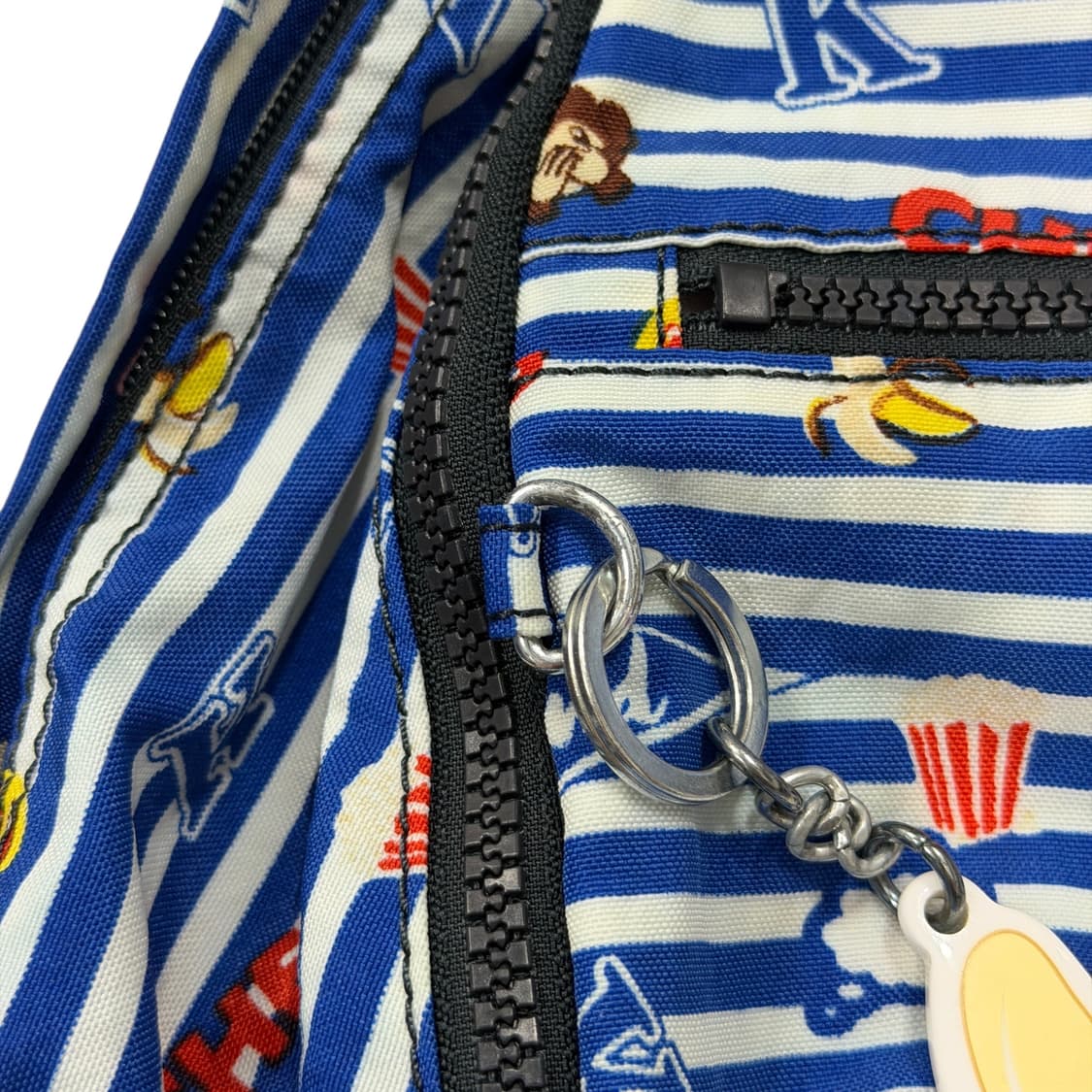키플링 빈티지 이모지 몽키 바나나 스트라이프 나일론 백팩 가방 블루 상품이미지8