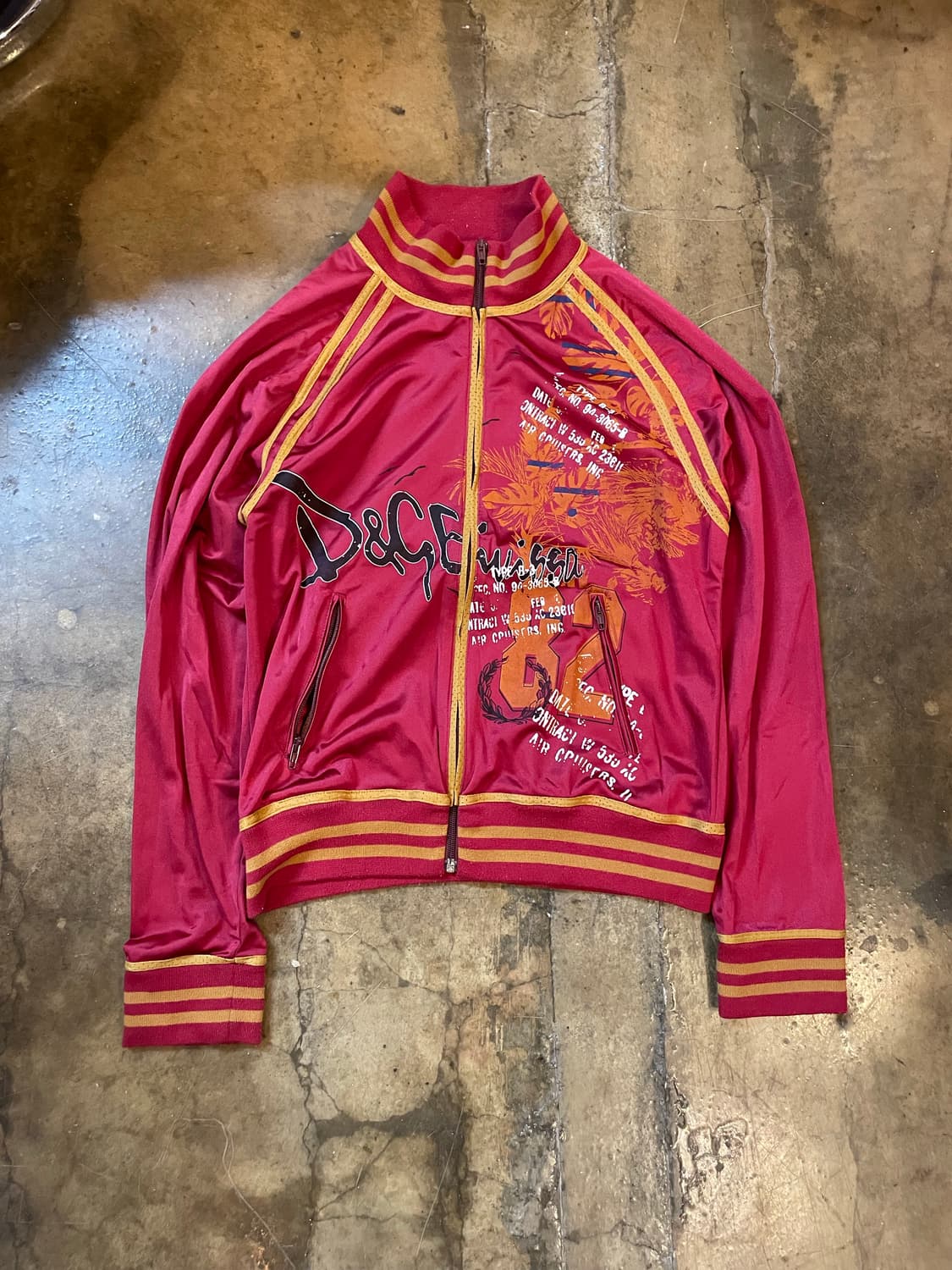 돌체앤가바나 프린팅 크롭 트랙탑 자켓 버건디 상품이미지1