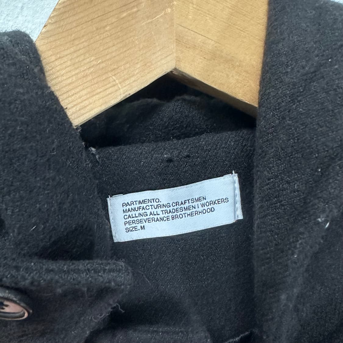 M 100 파르티멘토 블랙 울 더플코트 떡볶이코트 상품이미지4