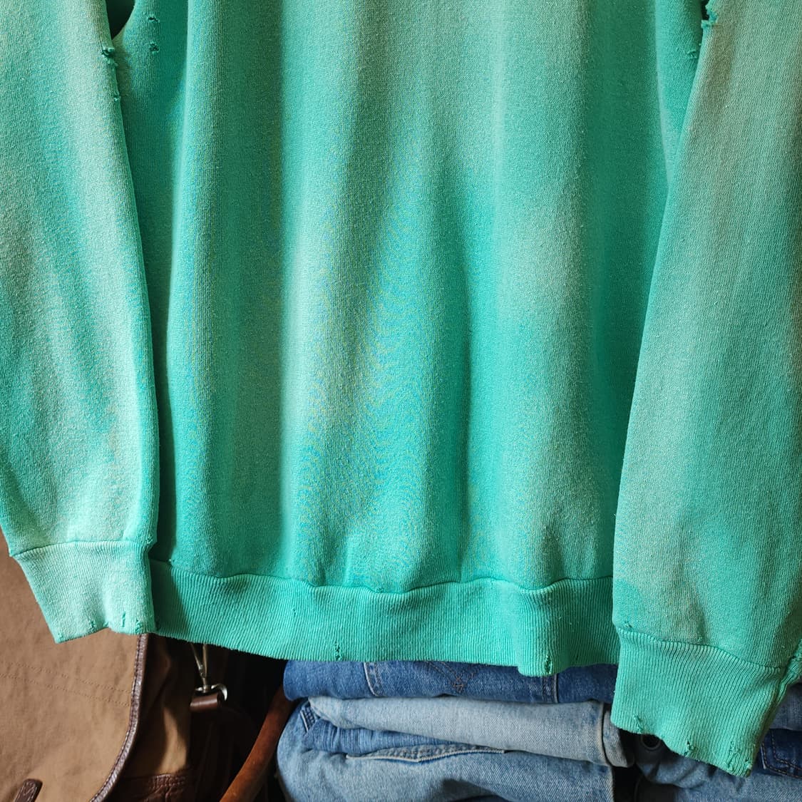 90s Tultex 빈티지 스웻셔츠 플레인 스웻셔츠 썬페이딩 민트 L 상품이미지6