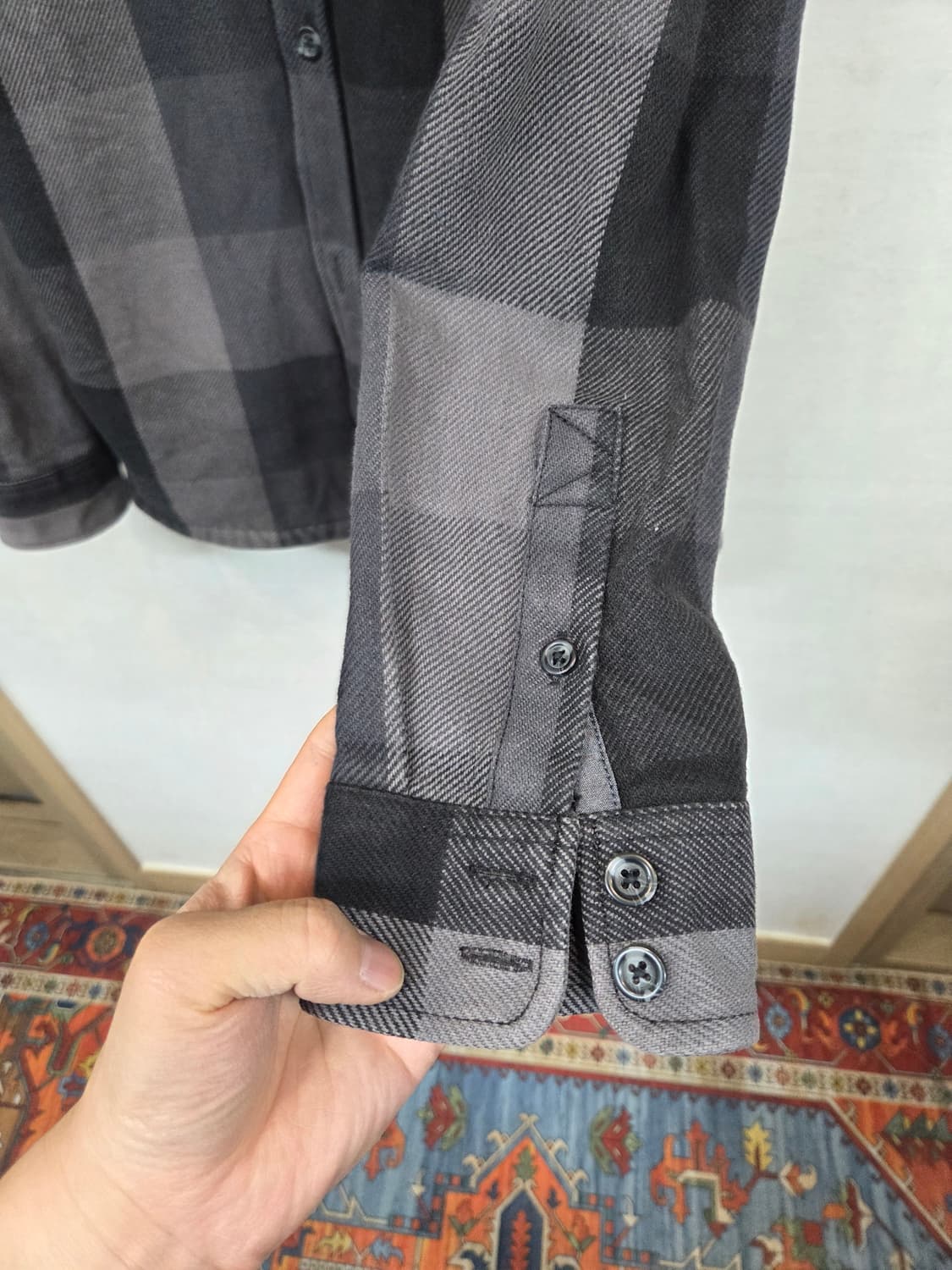 반스 빈티지 모직느낌 체크 셔츠 자켓 클래식핏 m 상품이미지5