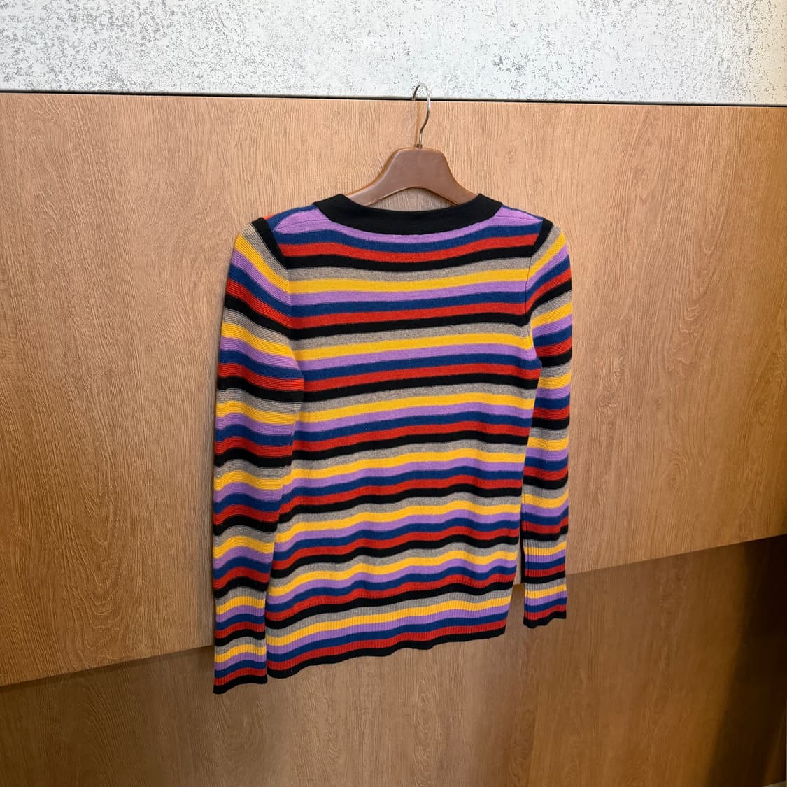 소니아 리키엘 브이넥 롱슬리브 가디건 스트라이프 패턴 디테일 레인보우 상품이미지2