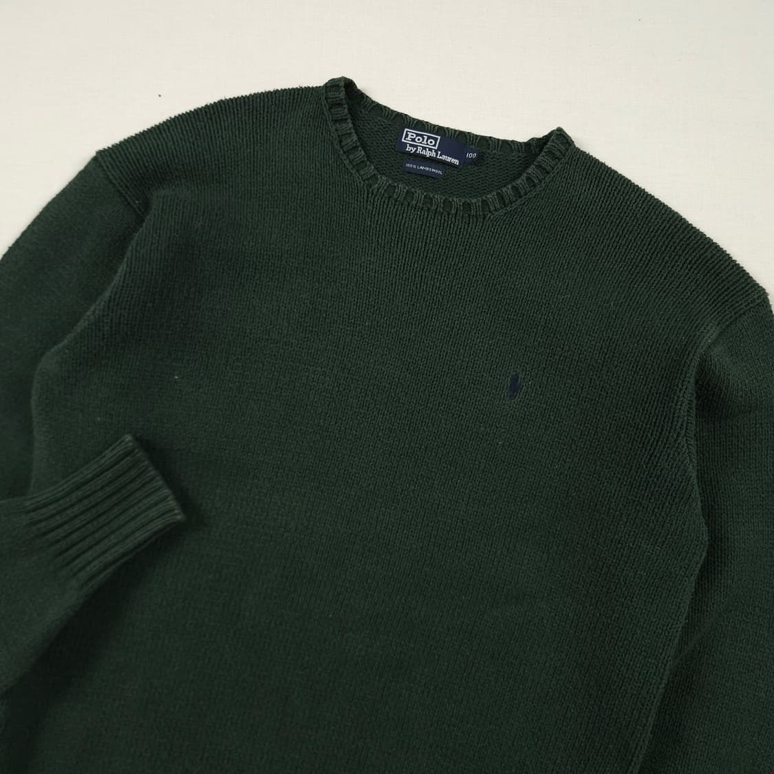 L(100)폴로 랄프로렌 크루넥 니트 포레스트그린 상품이미지1