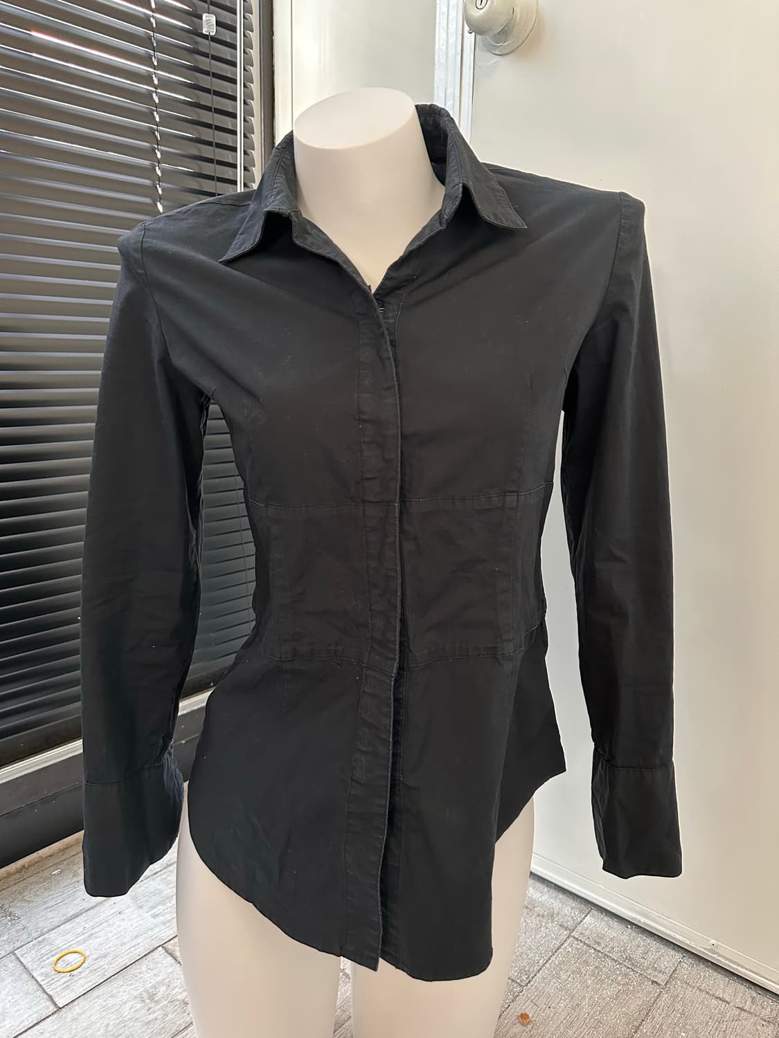 corset slim fit black shirt 상품이미지4