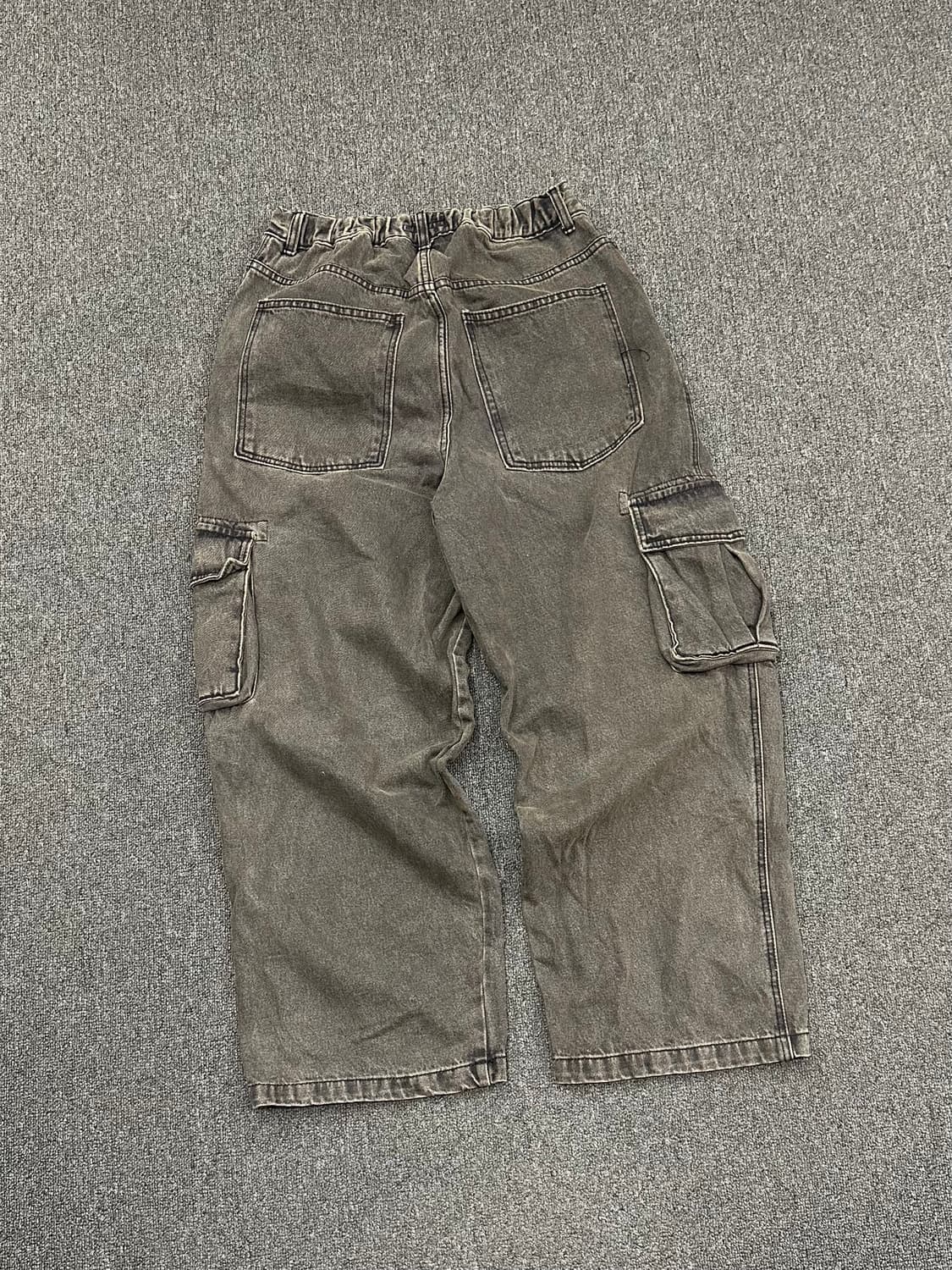 OS)Glamour vintage 워싱 데님 와이드 카고 팬츠 상품이미지5