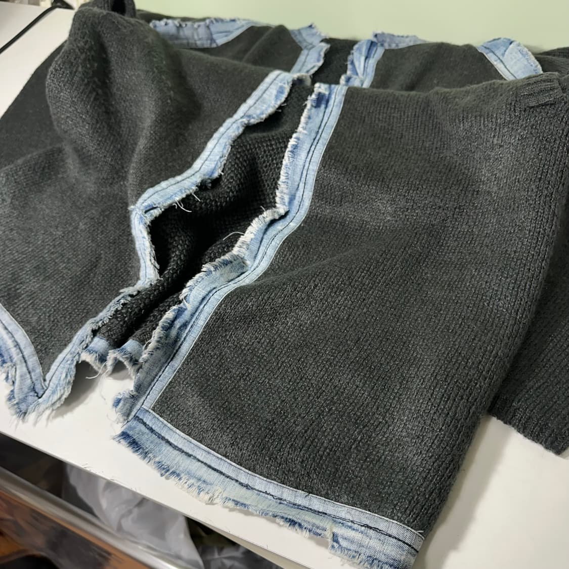 우먼OS 빈티지 챠콜 데님포인트 루즈오버핏 롱 그런지가디건 상품이미지4