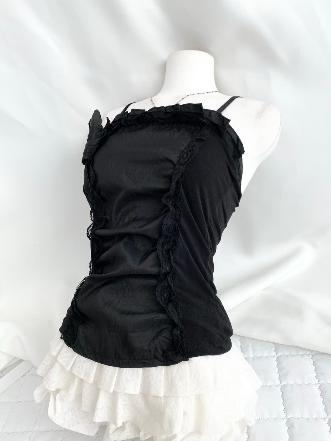 Black fairy ♥ 코사지 레이스 슬리브리스 상품이미지4