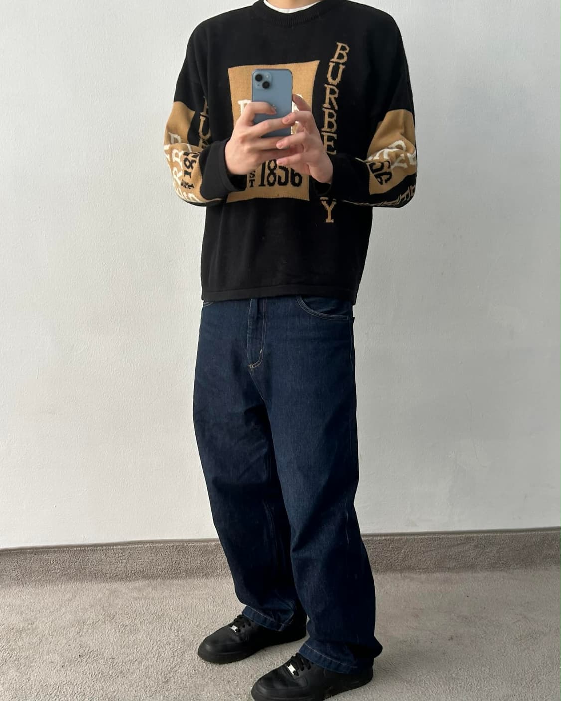 [L] 버버리 빈티지 1856 로고 니트 스웨터 Made in Engla 상품이미지3