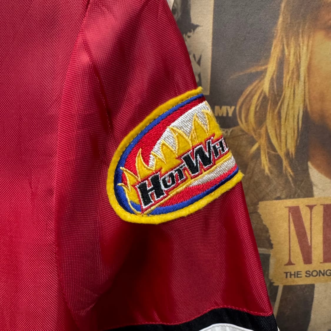 00s USA VINTAGE 크롭 레이싱자켓 패치워크 포인트 레드 화이트 상품이미지6