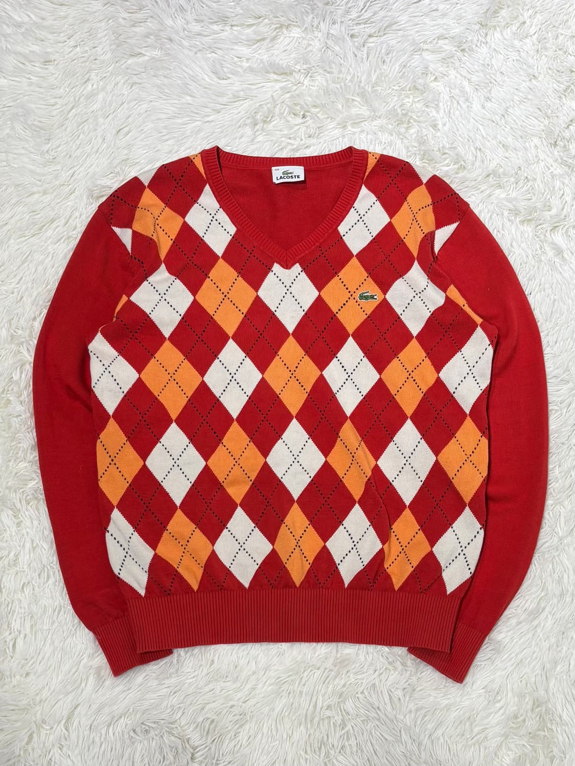 라코스테 아가일 브이넥 니트 상품이미지3