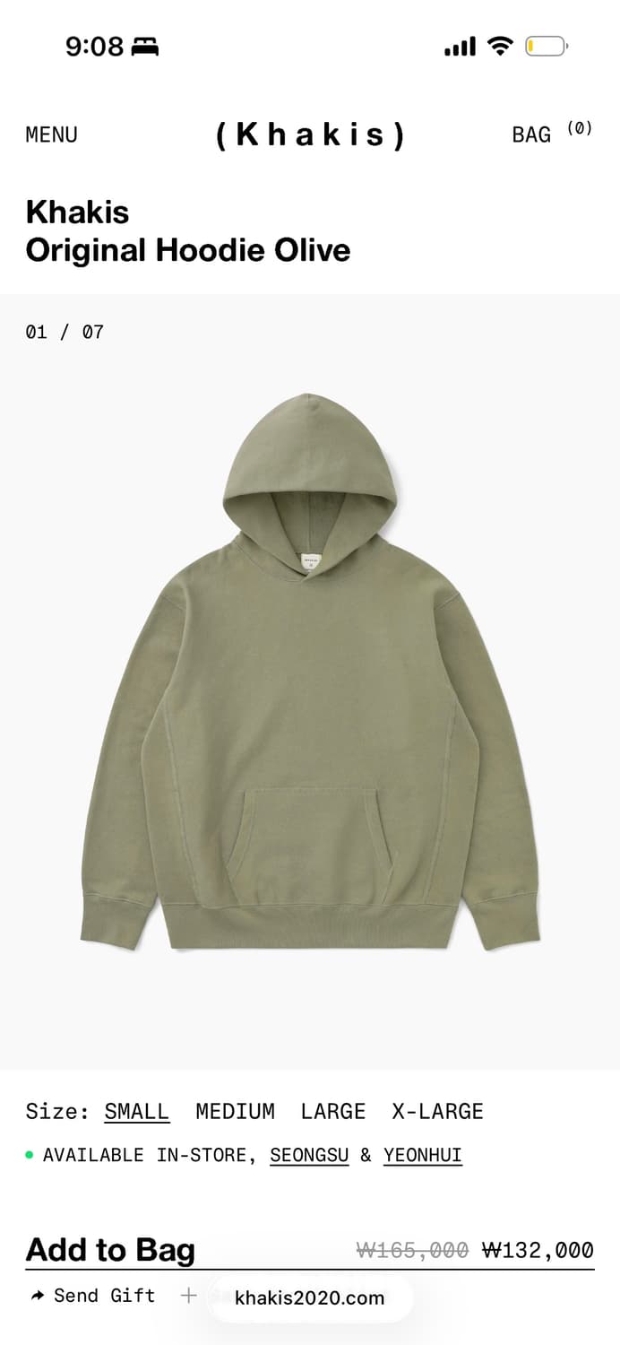 Khakis original olive hoodie 상품이미지1