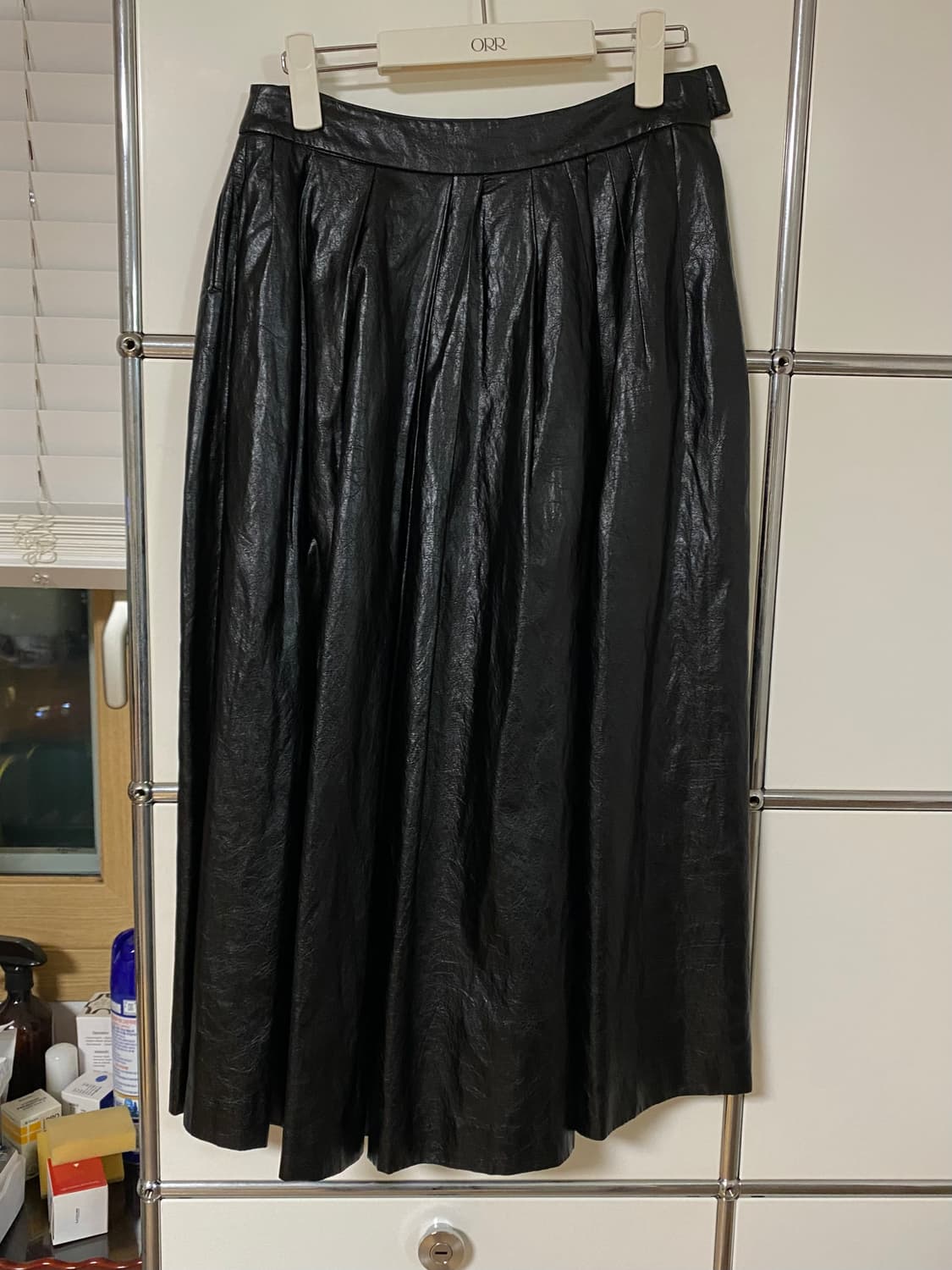 ORR 크랙 레더 스커트 XS 블랙 상품이미지6
