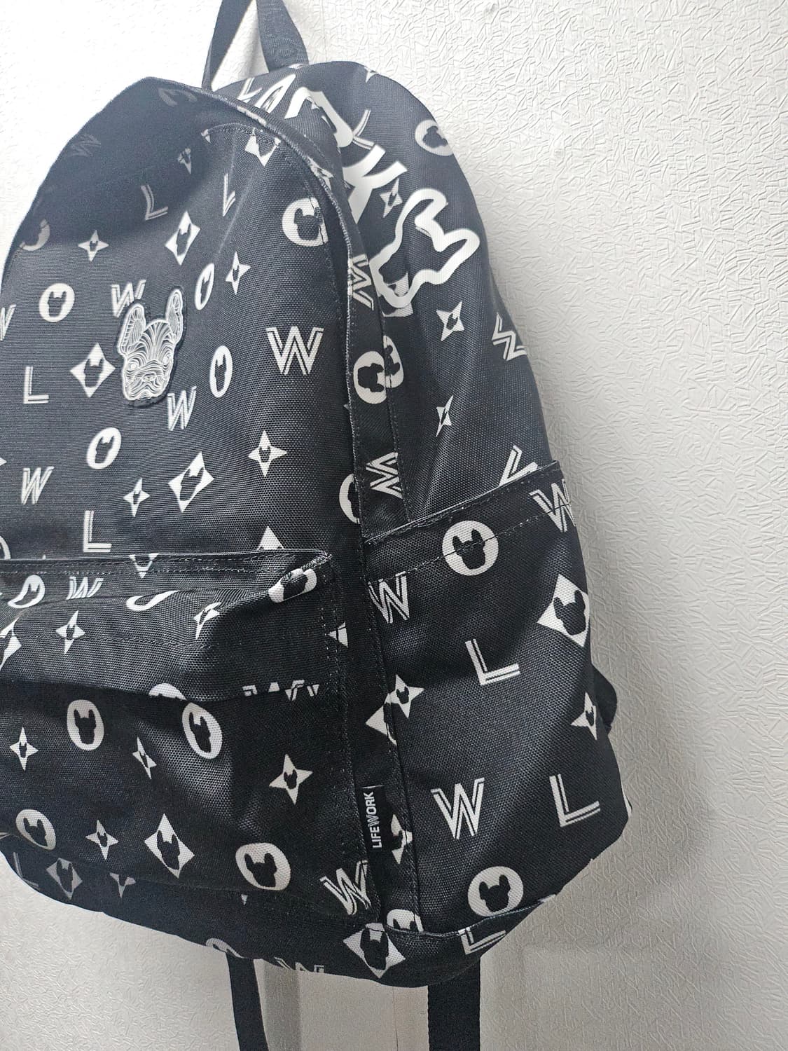 라이프워크 라독 데일리  블랙 패턴 백팩 상품이미지3