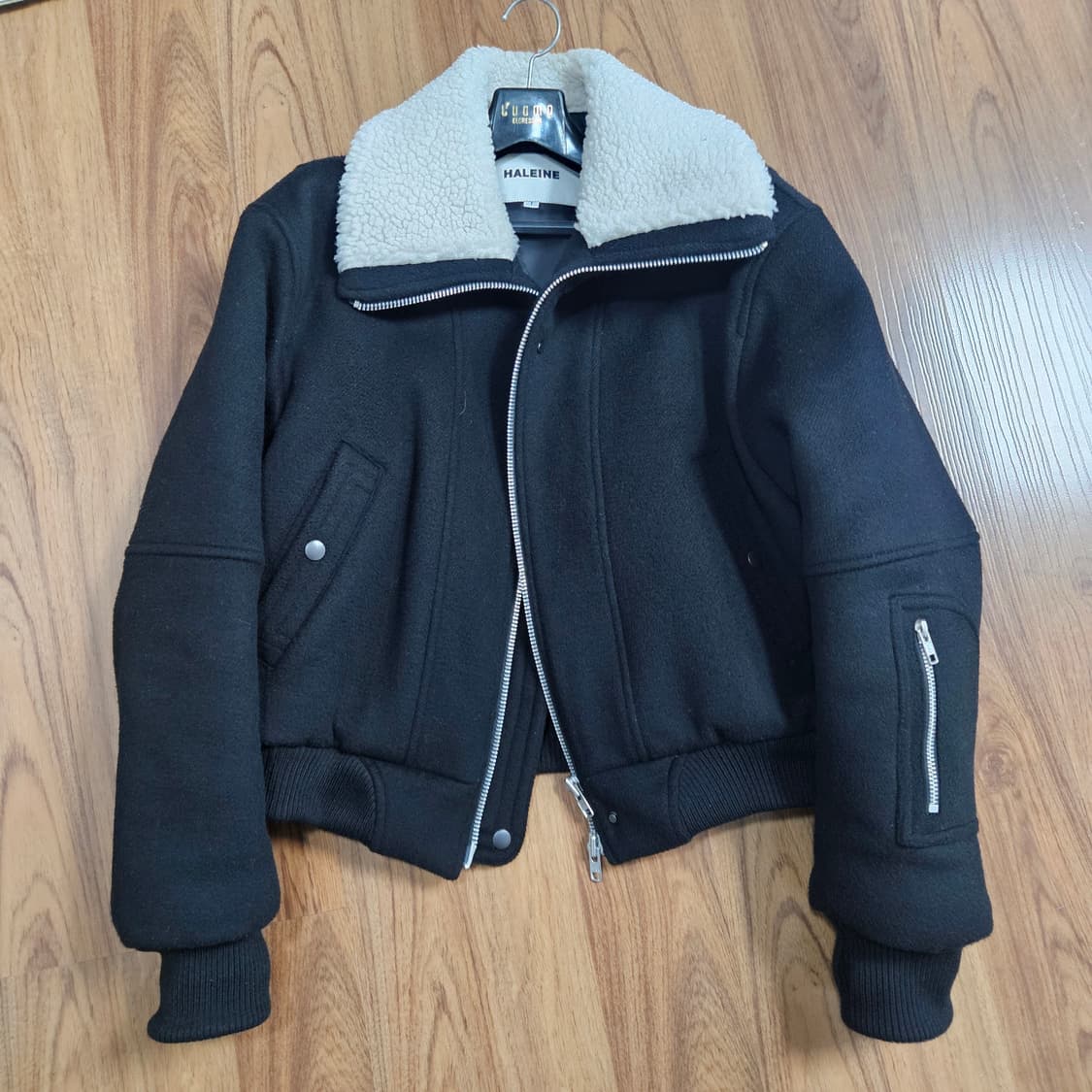 알렌느 하이넥 크롭드 울 블루종 1사이즈 상품이미지3