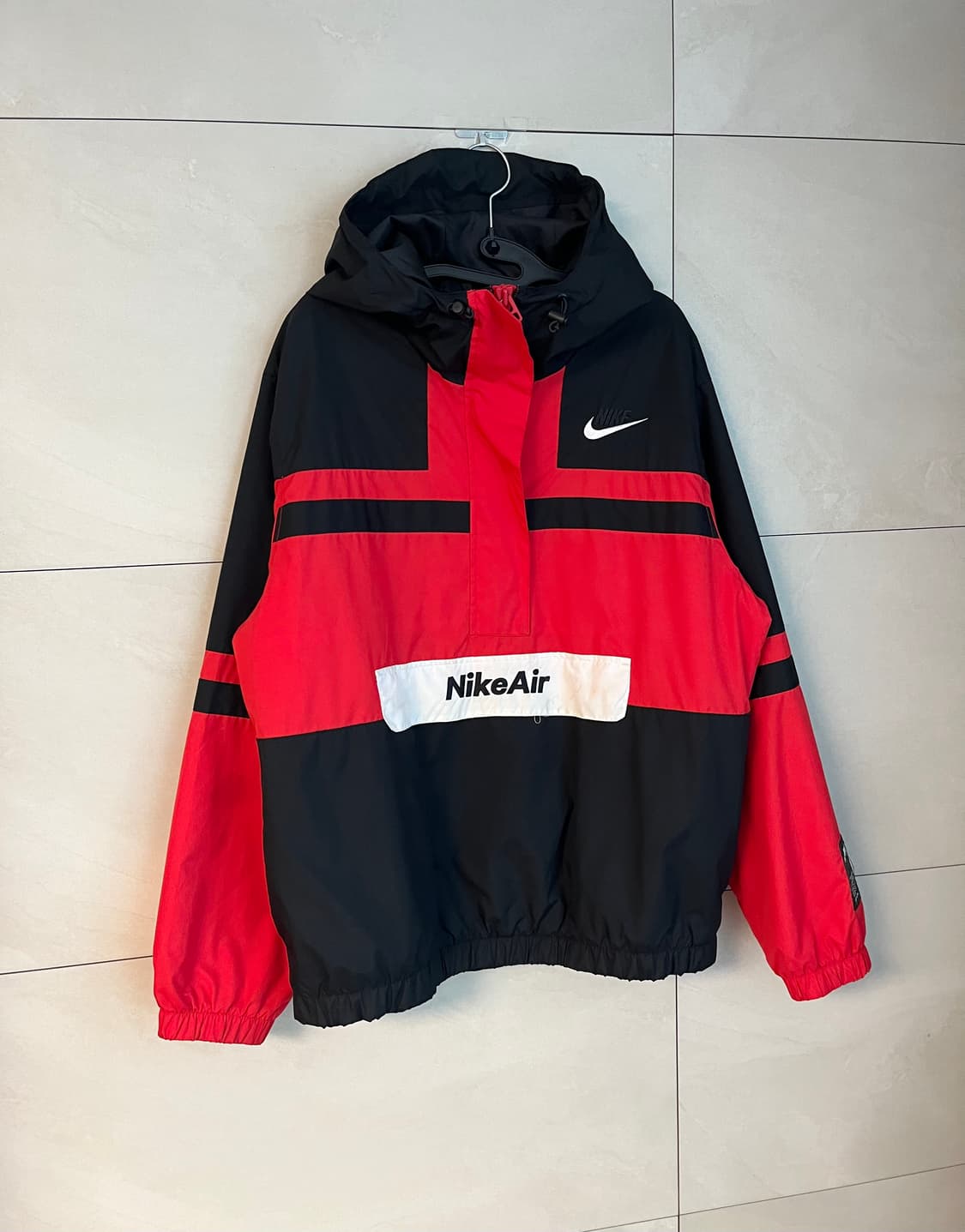 [XL] 나이키 NSW 에어 우븐 아노락 바람막이 레드 블랙 상품이미지2