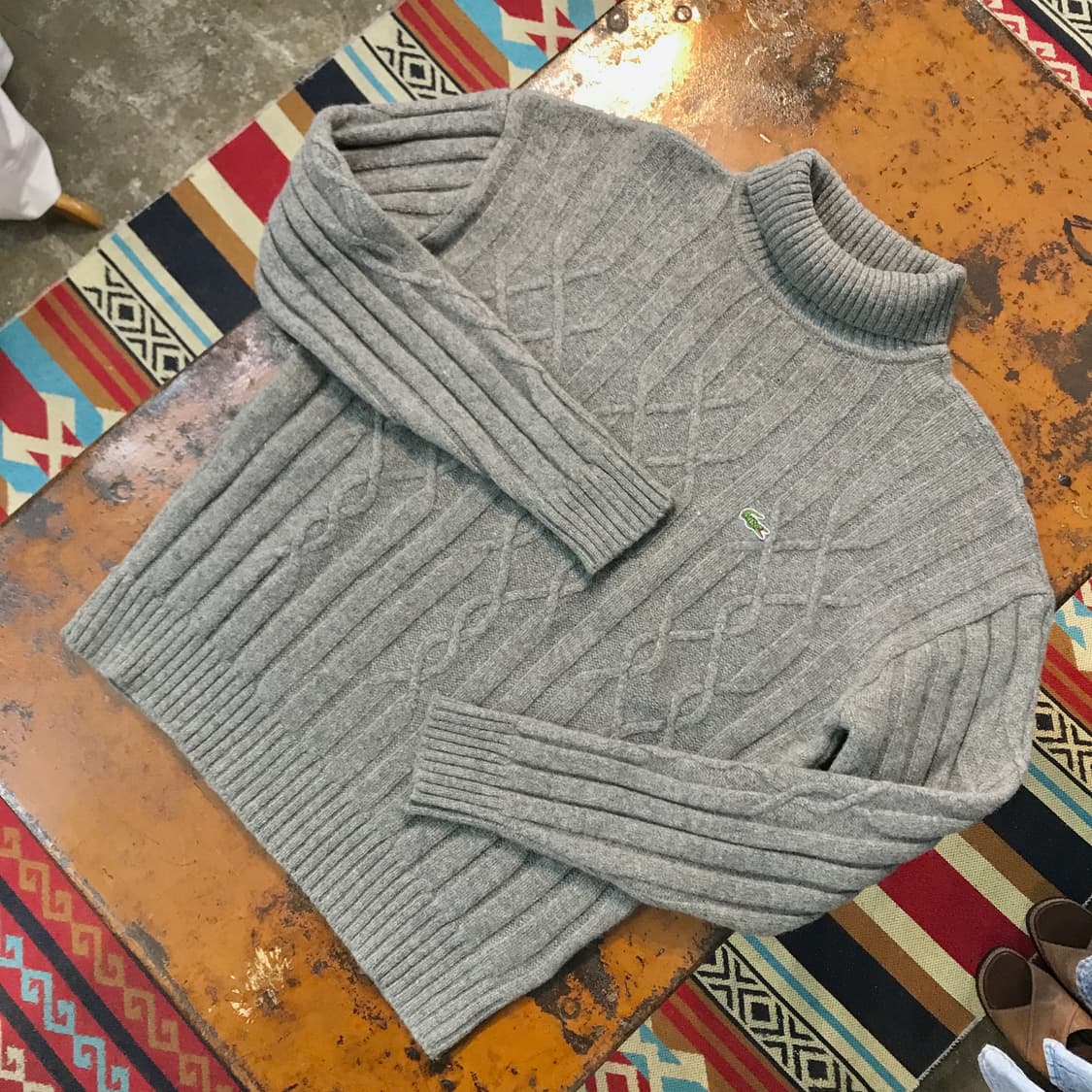 라코스테 그레이 헤비울 터틀넥 케이블 니트 남성 105 사이즈 상품이미지2