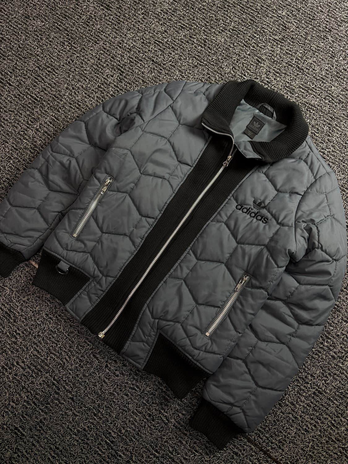 00s 아디다스 올드스쿨 트레포일 퀼팅 크롭 블루종 1483 상품이미지1