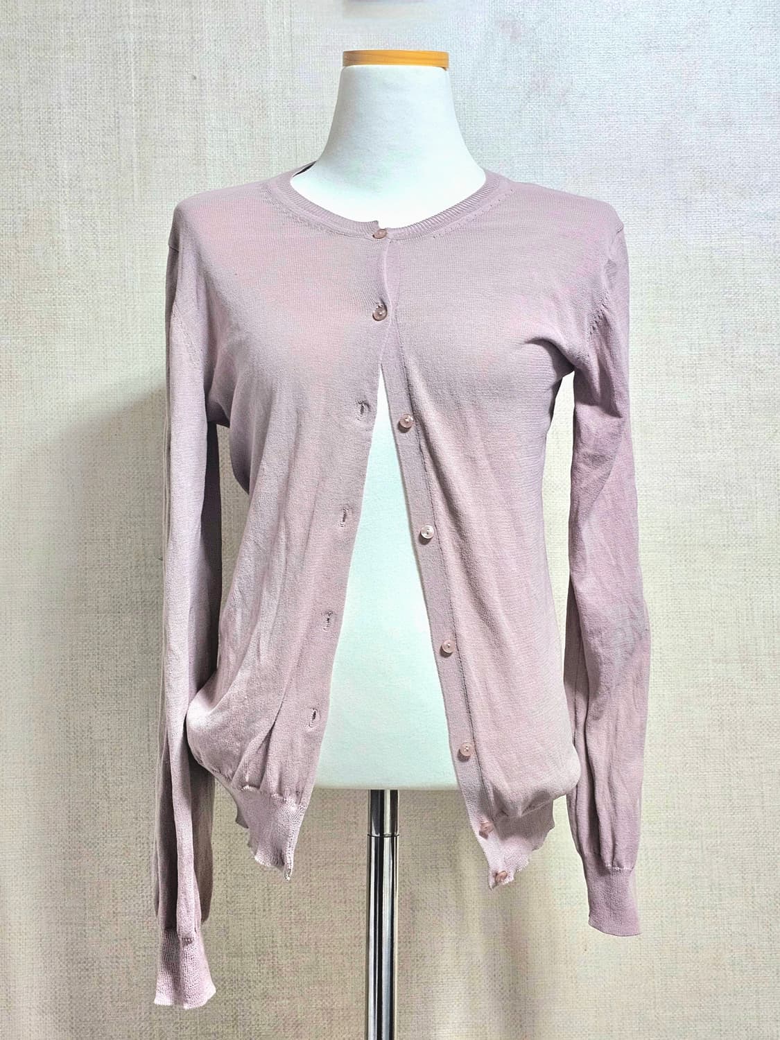 빈티지 모리룩 하구미 핑크보라 가디건 상품이미지1