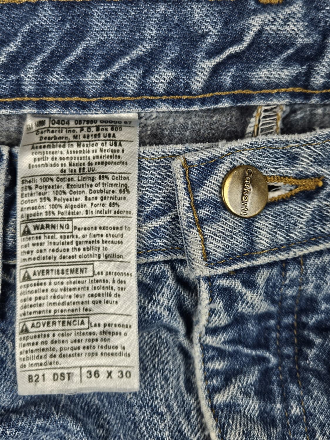 칼하트 헤비 플란넬 데님 워크 팬츠 ( 36 X 30 ) / 10374 상품이미지8