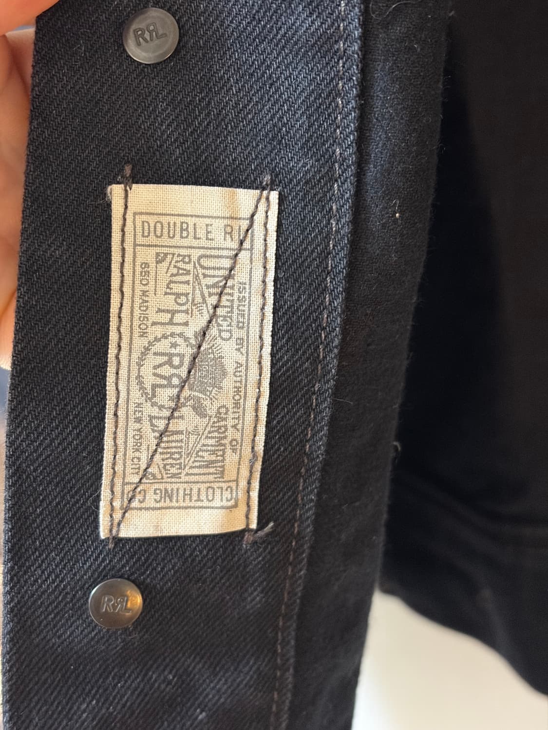 RRL 블랙 데님 트러커 새거 M 상품이미지6