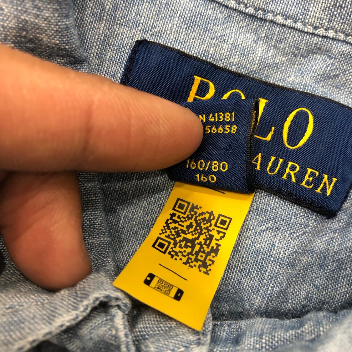 폴로 랄프로렌 보이즈 샴브레이 데님 셔츠 상품이미지5