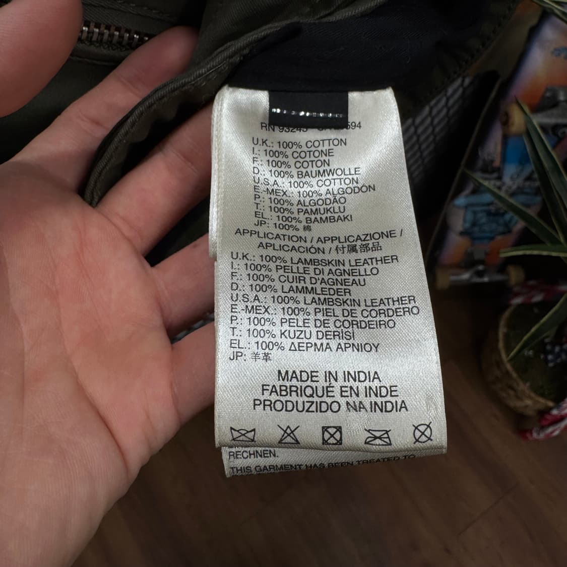 00s 디젤 램스킨 코튼 레더 자켓 전면 집업 포켓 포인트 블랙 카키 상품이미지7