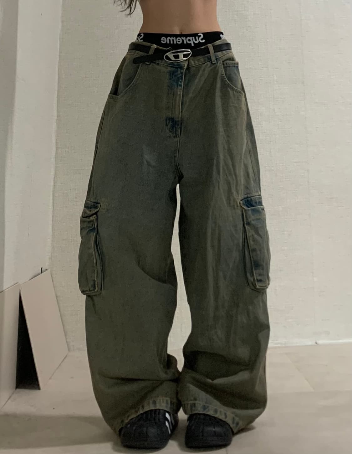 wide denim cargo pants 상품이미지8