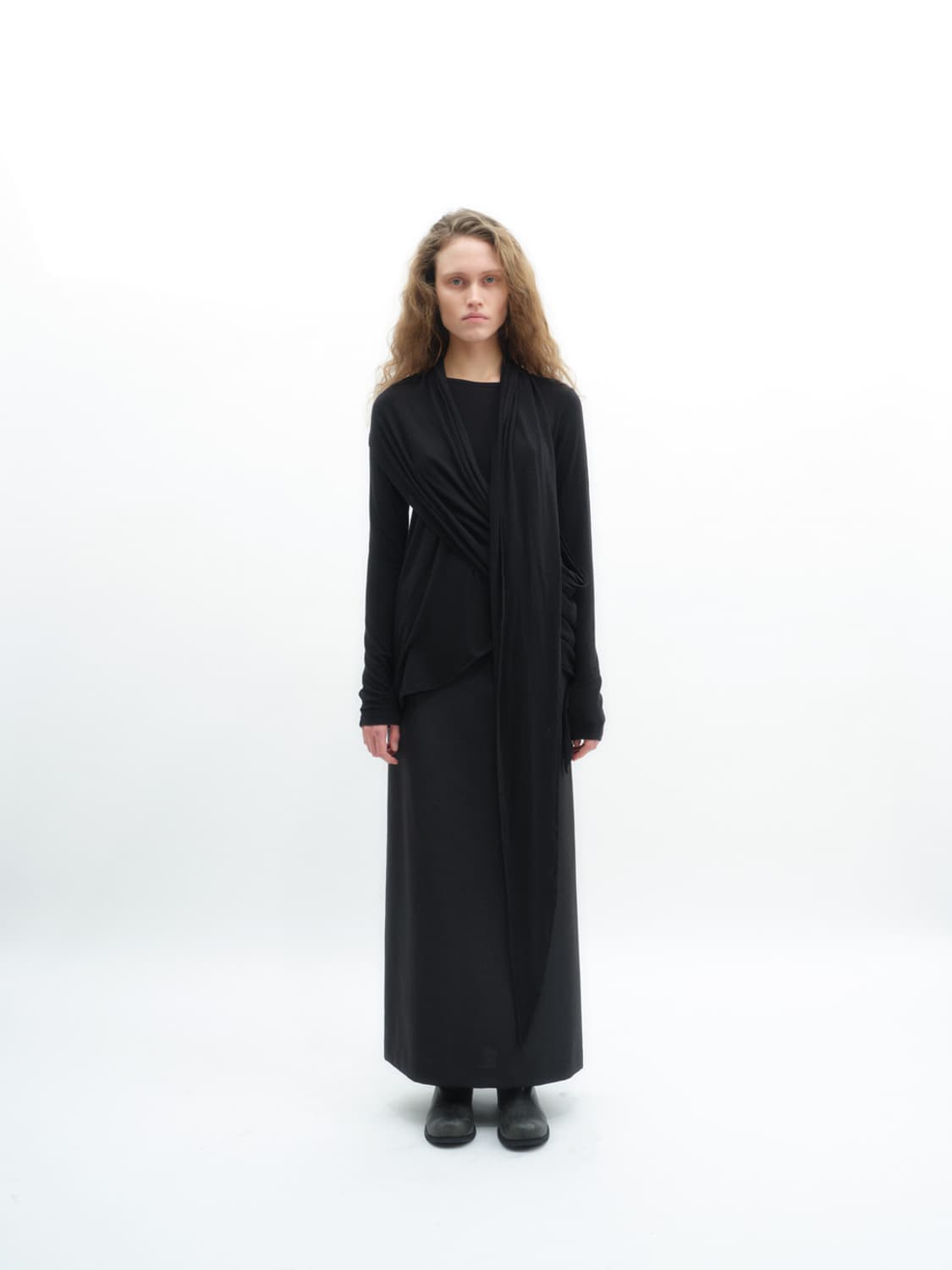 REPOS WRAP JERSEY T-SHIRTS (BLACK) 상품이미지3