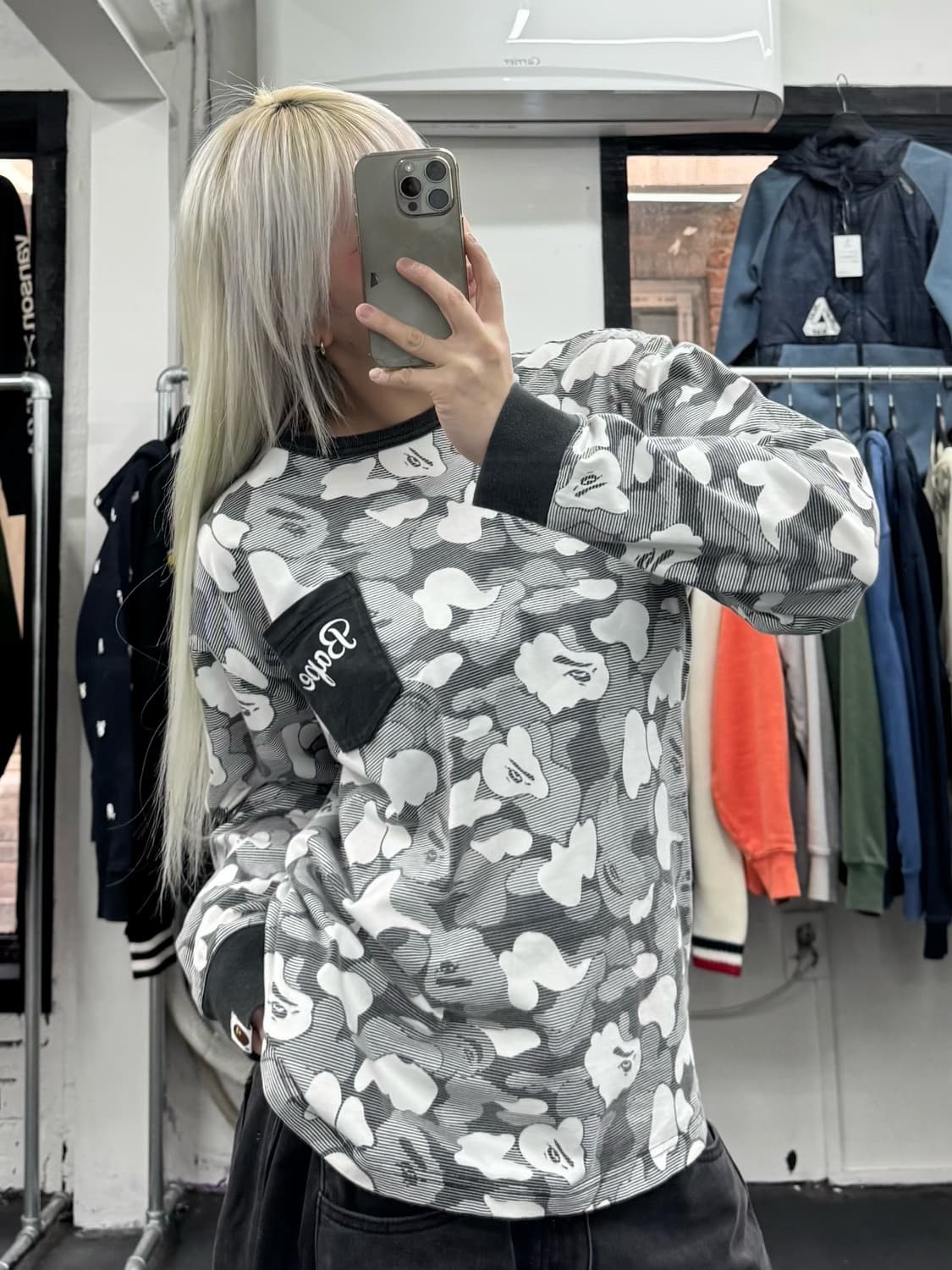 베이프 카모 포켓 롱슬리브 상품이미지1