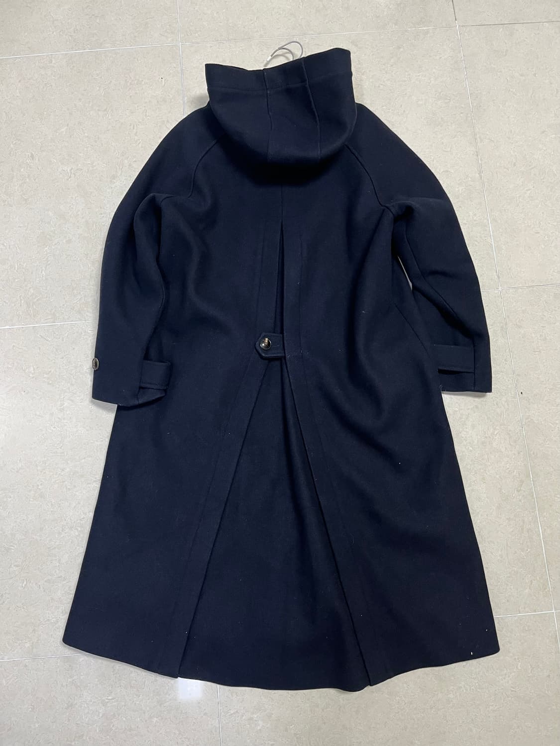 네이비 후드 롱코트  상품이미지2