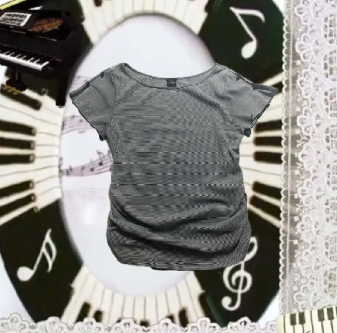 일본 빈티지 스트라이프 반팔 티셔츠 상품이미지1