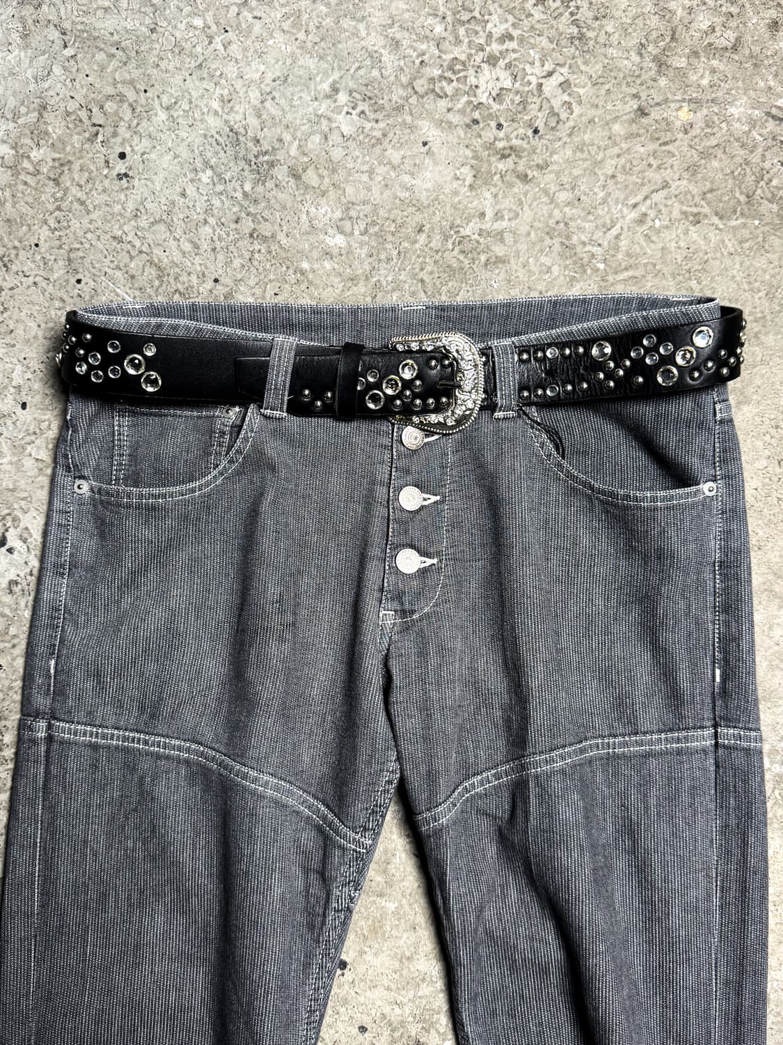 Stud & Cubic Western Buckle Belt 상품이미지1