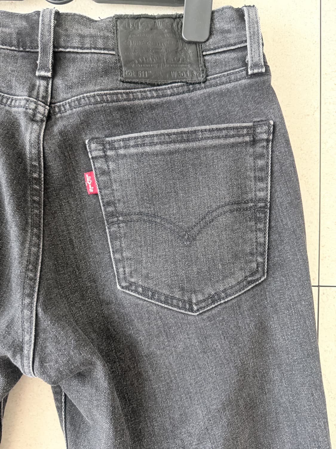 리바이스 511 블랙 워싱 청바지 W30 L32 상품이미지6