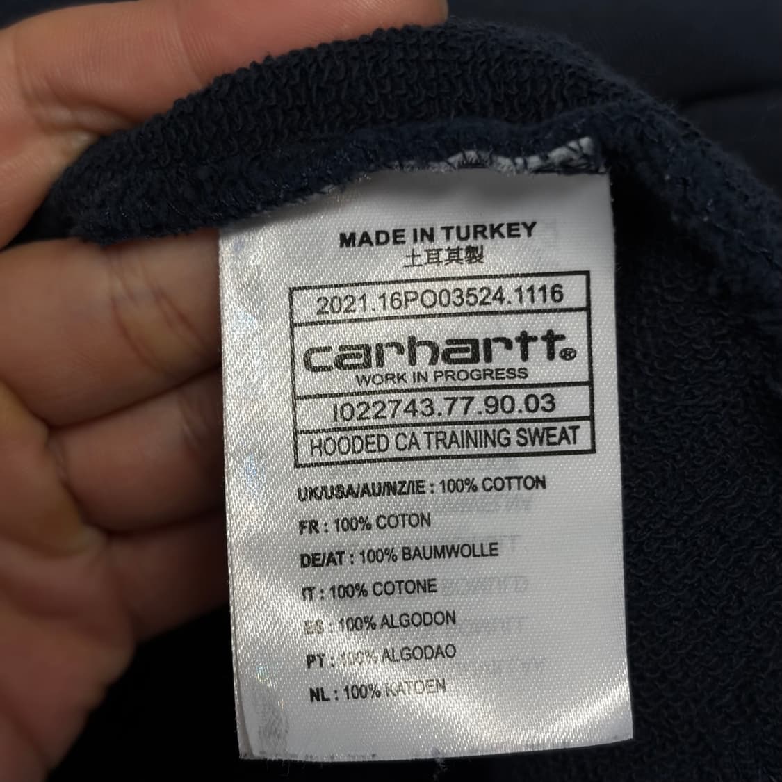 칼하트 NAVY ca 후디 상품이미지6