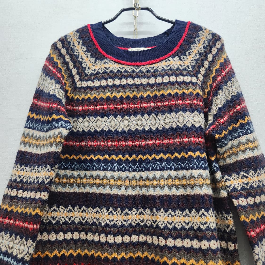 써스데이아일랜드 페어아일 패턴 니트 S(M) 상품이미지2