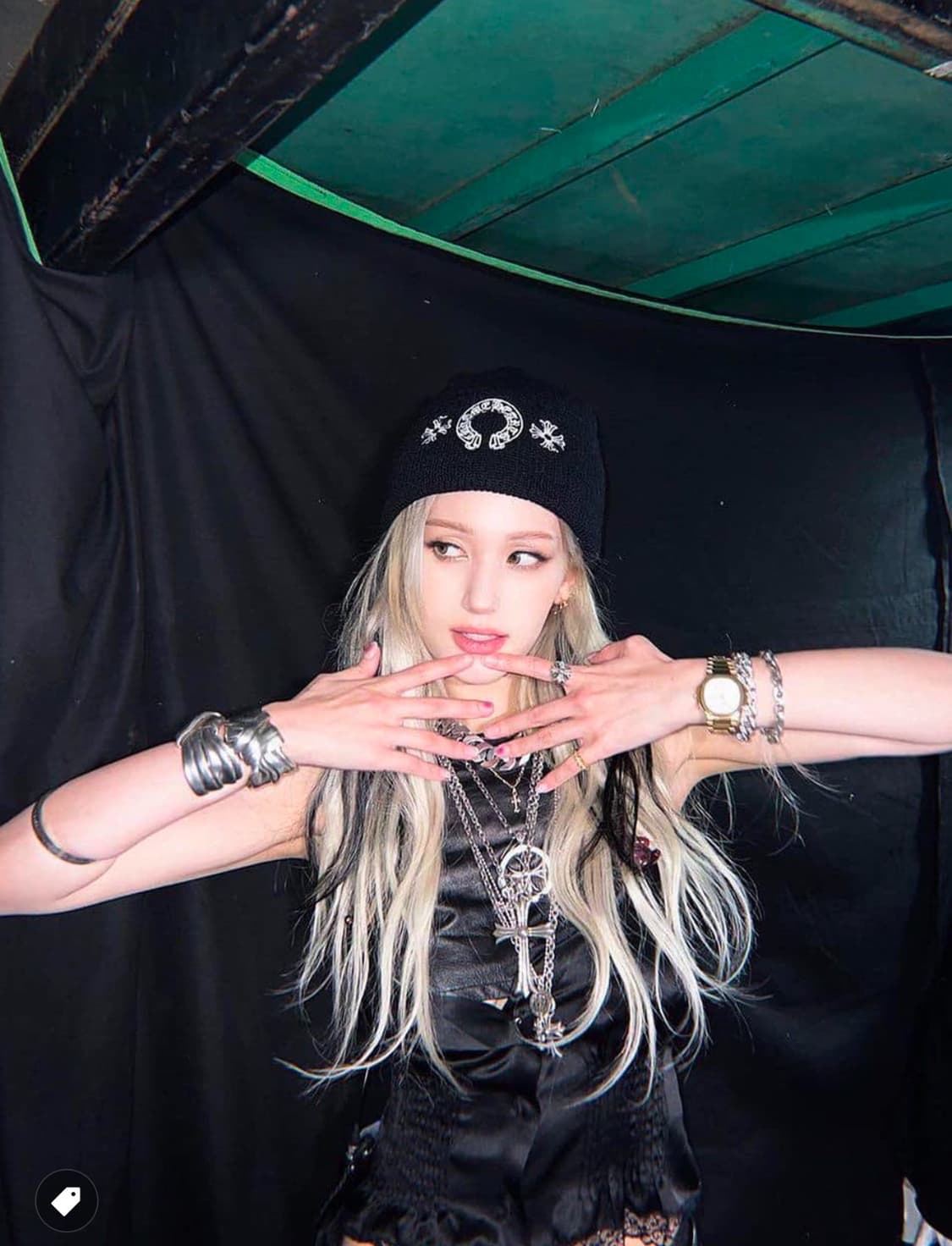 크롬하츠 홀스슈 비니 블랙 새 제품 상품이미지4